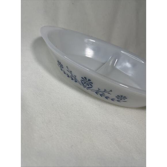 Vintage FireKing Blue Cornflower Serving Divided Dish - Picture 2 of 7
